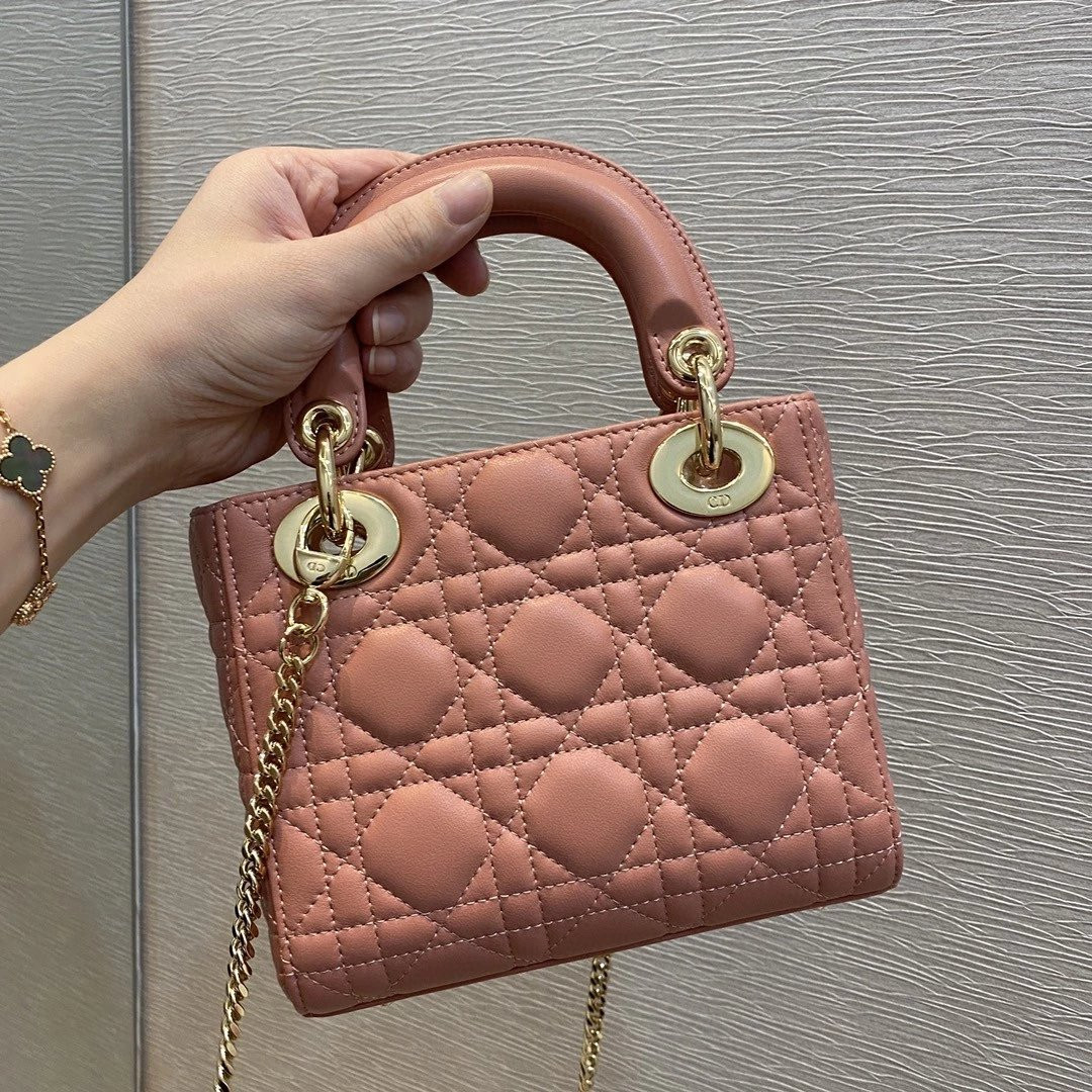 mini lady D*or D*oramour bag 6.5 x 6 x 3 inches