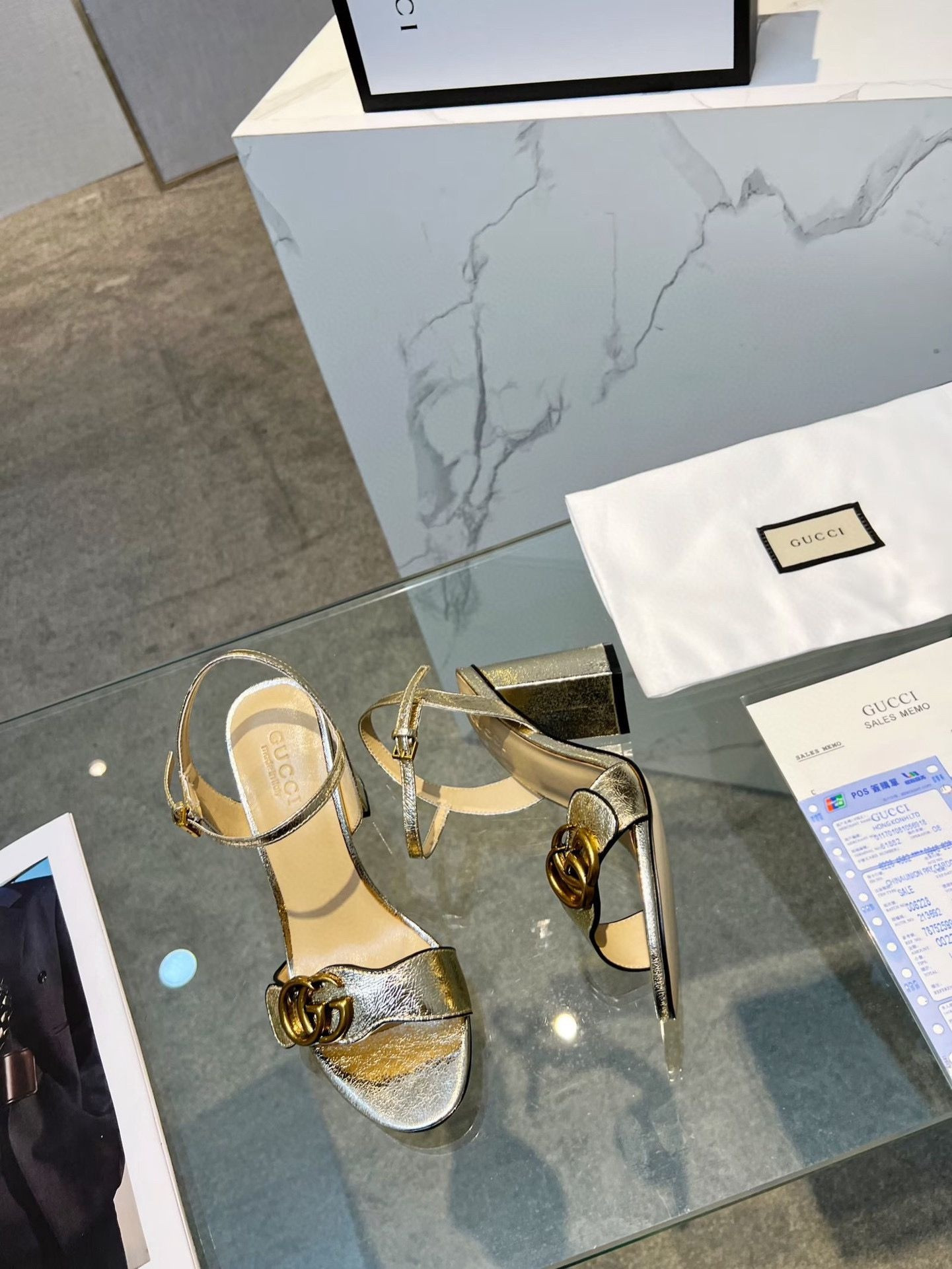 ua G*u*i horsebit heeled sandal