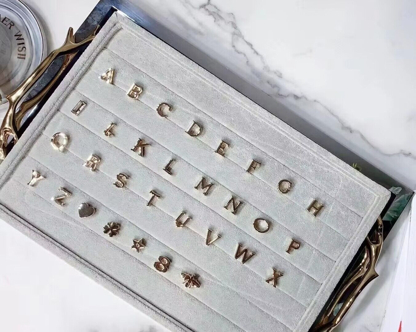 small lady D*or my abcD*or bag cloud blue 8 x 6.5 x 3 inches