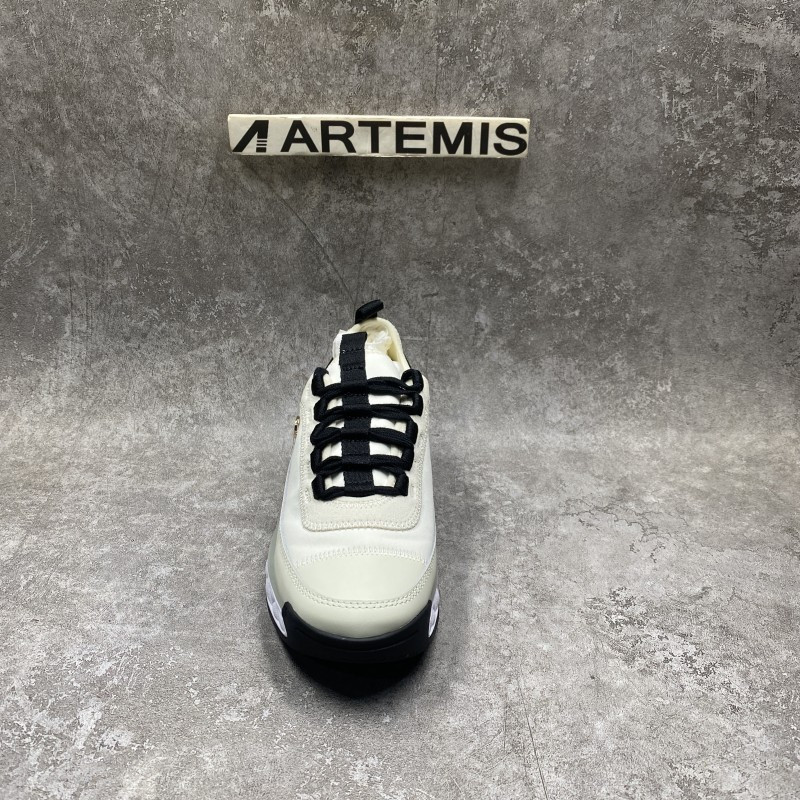 Ch*el velvet calfskin & mixed fibers sneaker ivory