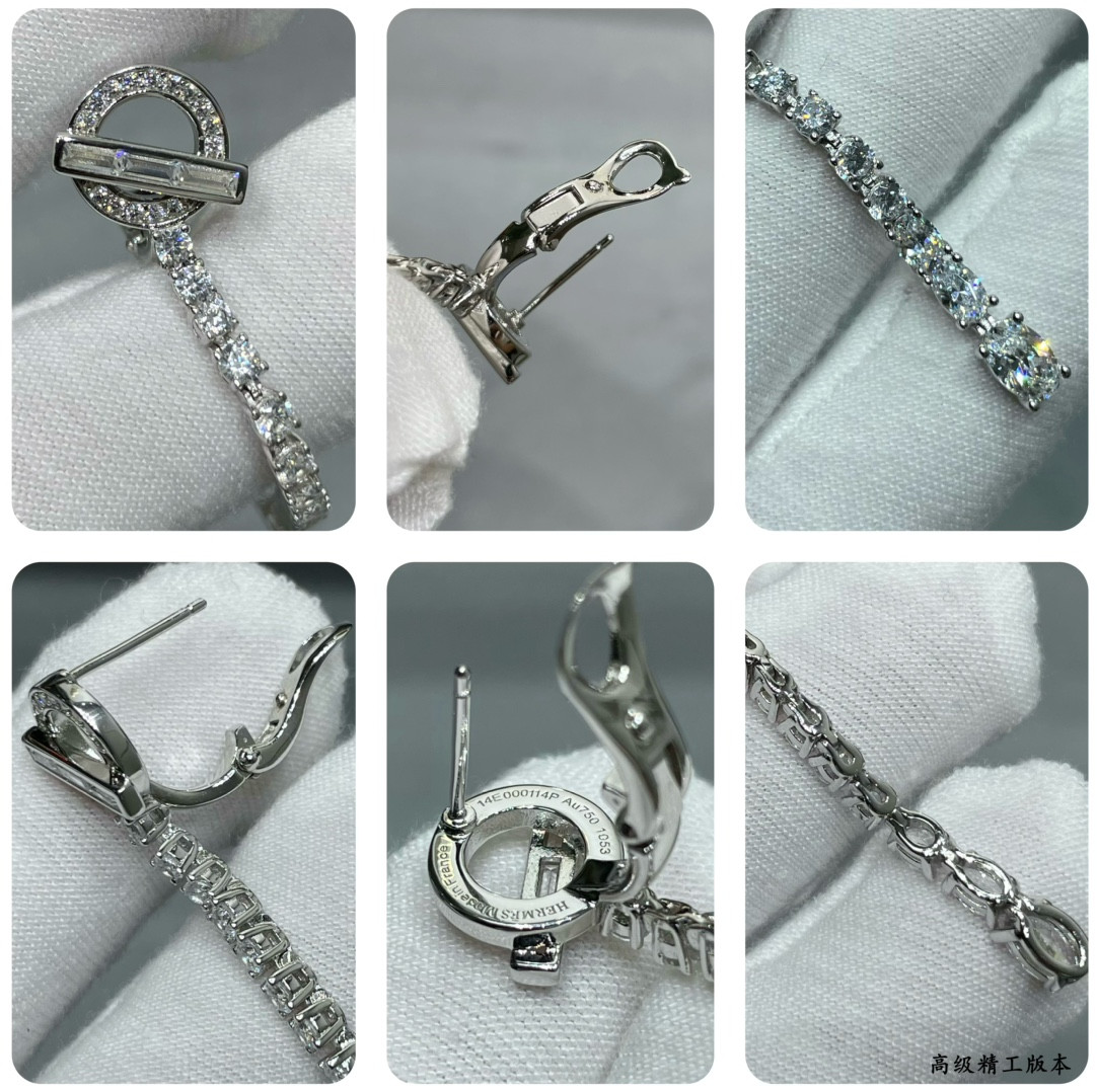 hermès ot fully Di*m*nd-encrusted earrings