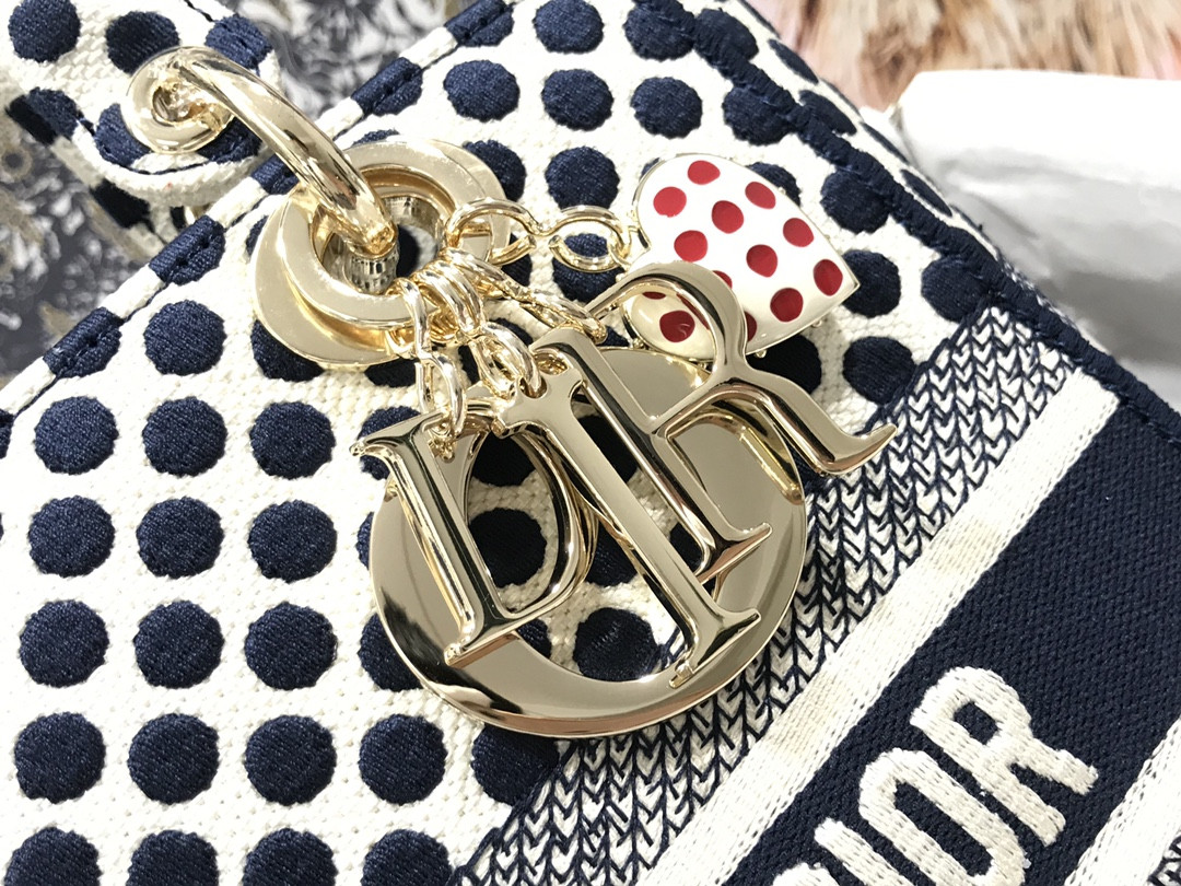 medium D*or lady d-lite bag polka dots 24 x 20 x 11 cm