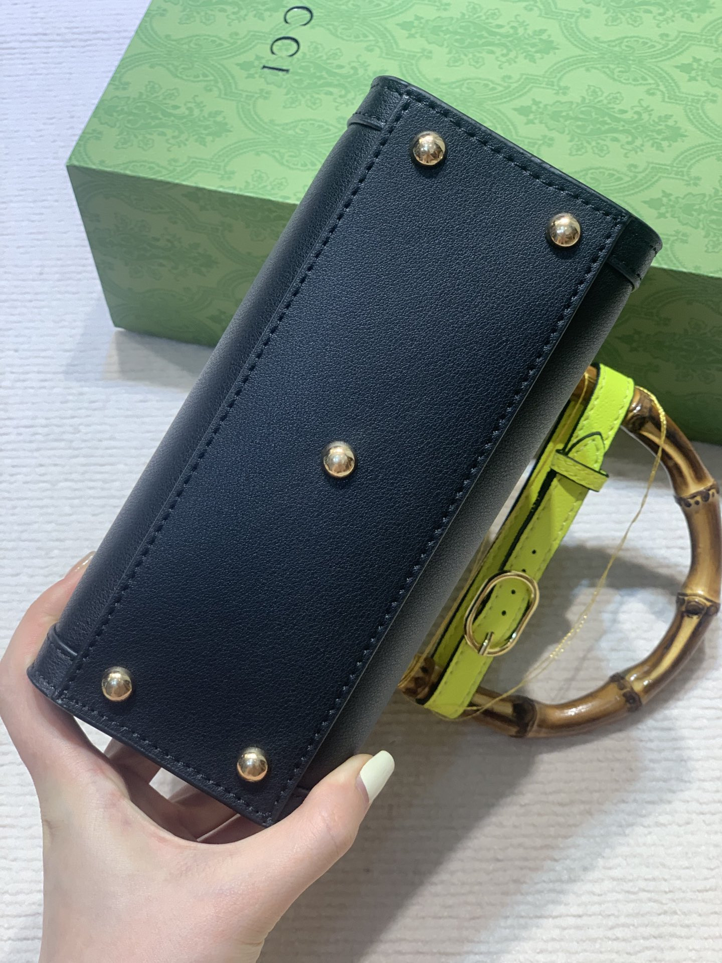 G*u*i diana mini tote bag navy 20w x 16h x 10d cm