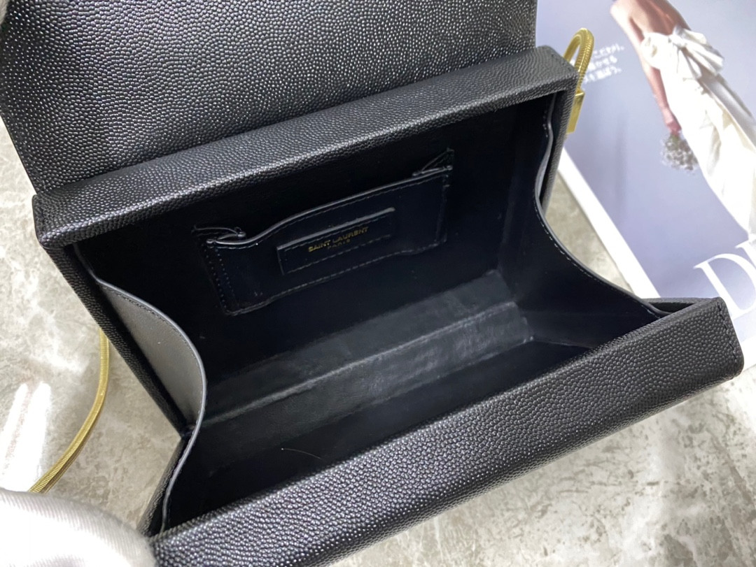 Y*L kate medium in grain de poudre embossed leather 9.4 x 5.7 x 2.1 inches