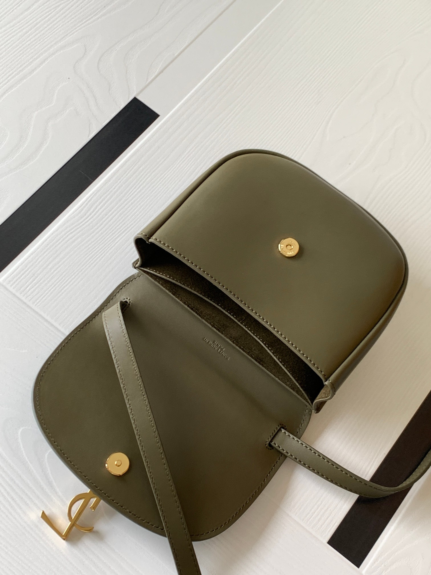 Y*L kaia small satchel in smooth leather 7.2 x 6.1 x 2.1 inches