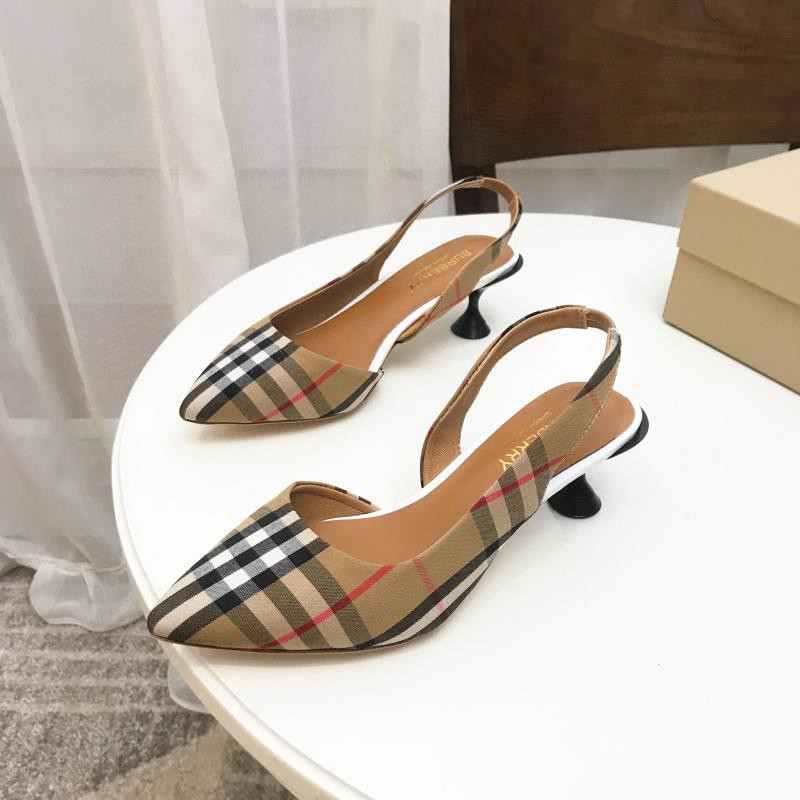 ua B**rry check slingback pumps