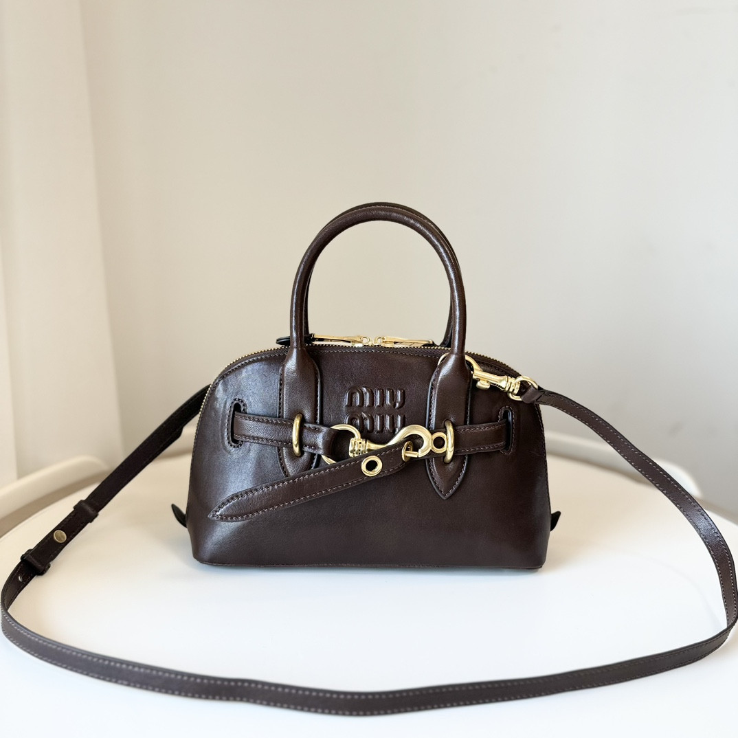 Miu Miu Aventure nappa leather top-handle bag 16.5x28x10cm