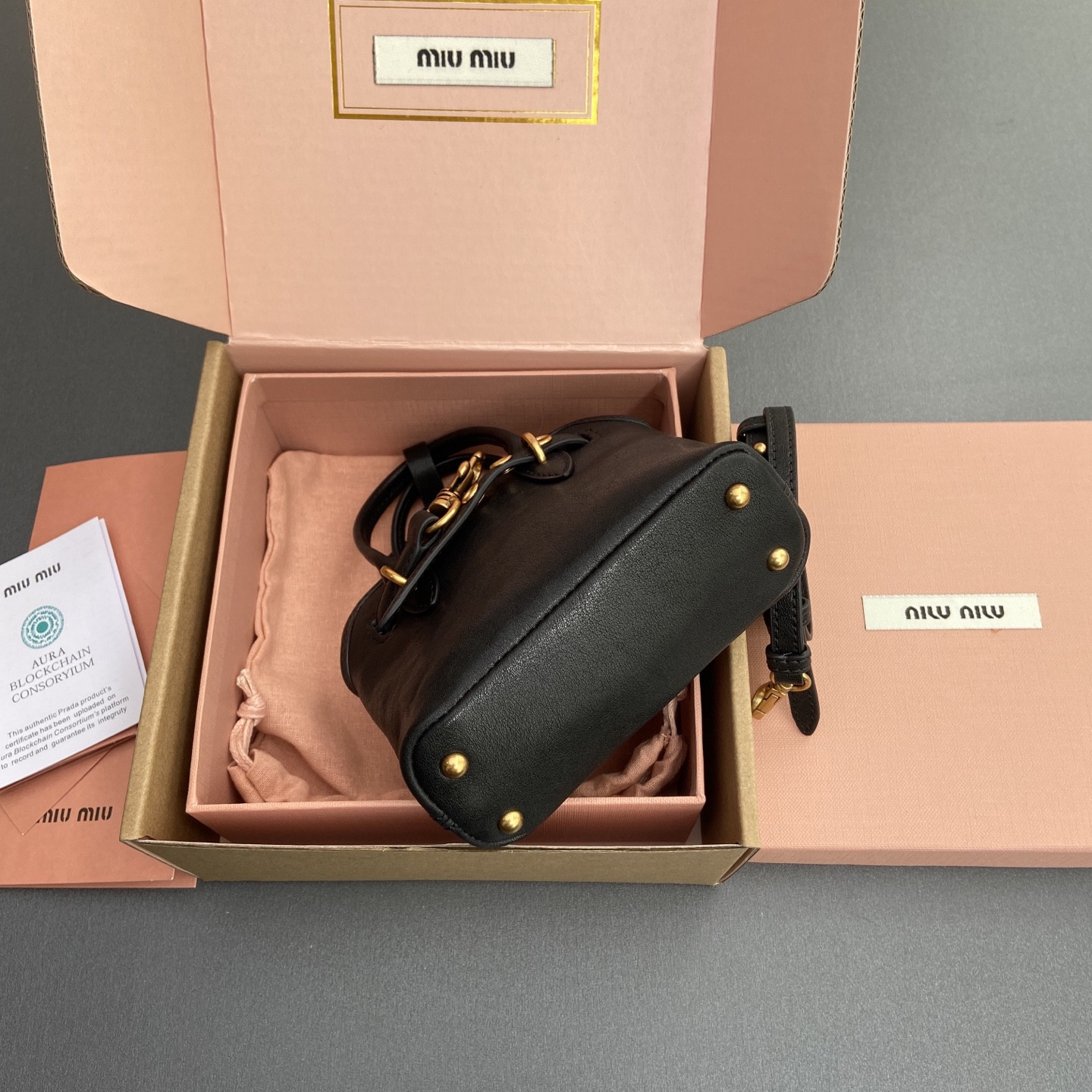 Miu Miu Aventure Nappa Micro Leather trick 9.5x12x2.5cm