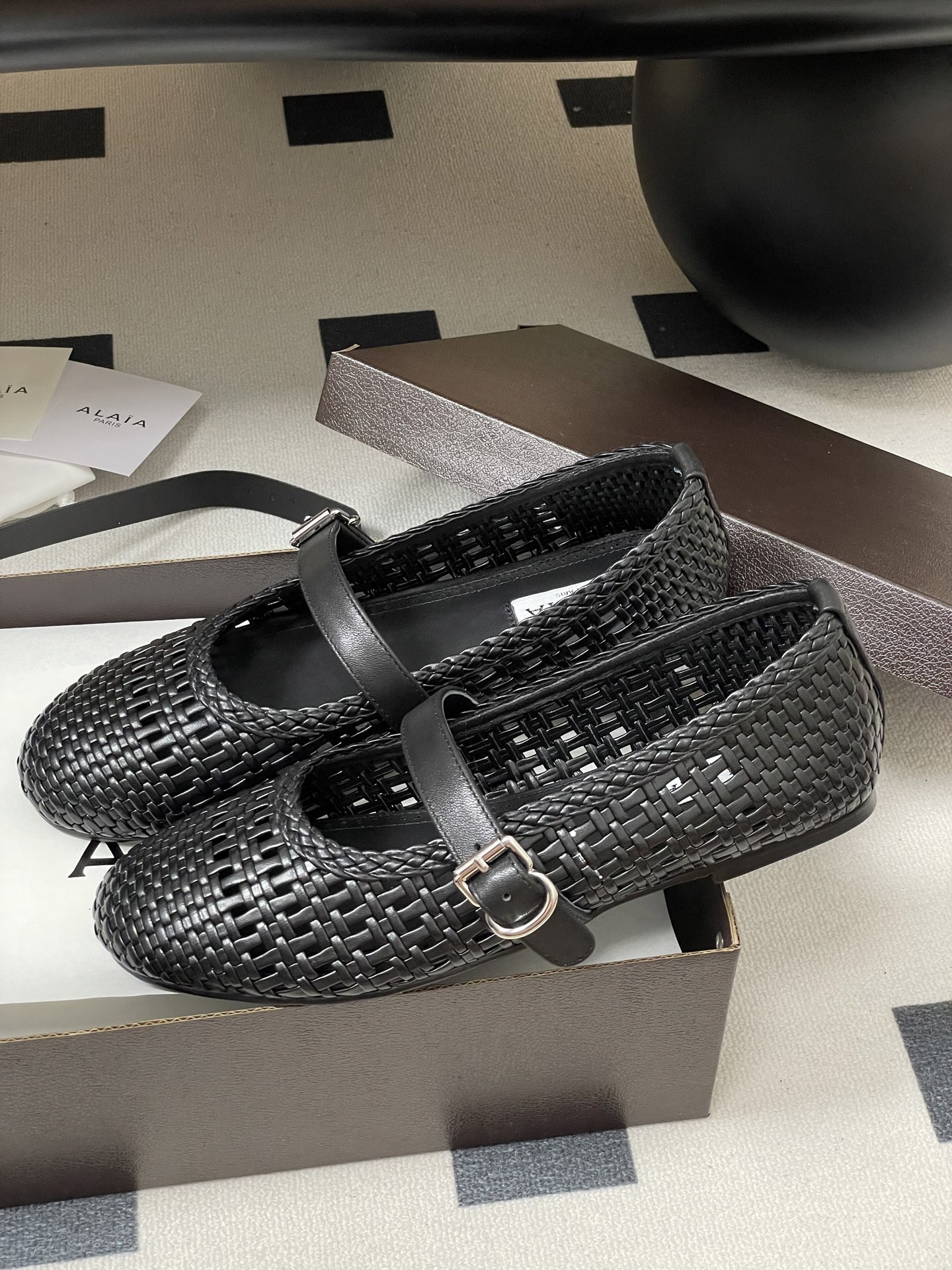 UA Alaïa Hollow Woven Mary Jane Flats(Customized Size 7-10 days production time)
