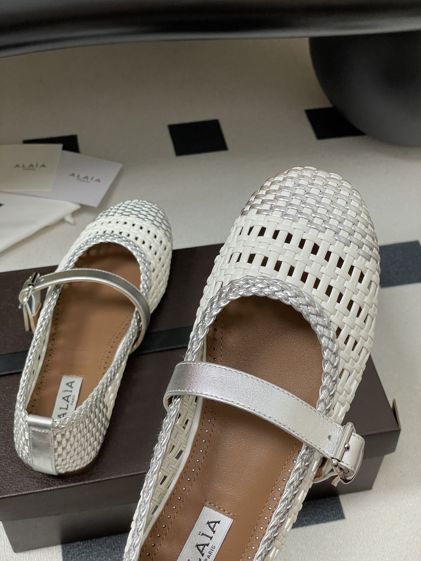 UA Alaïa Hollow Woven Mary Jane Flats(Customized Size 7-10 days production time)