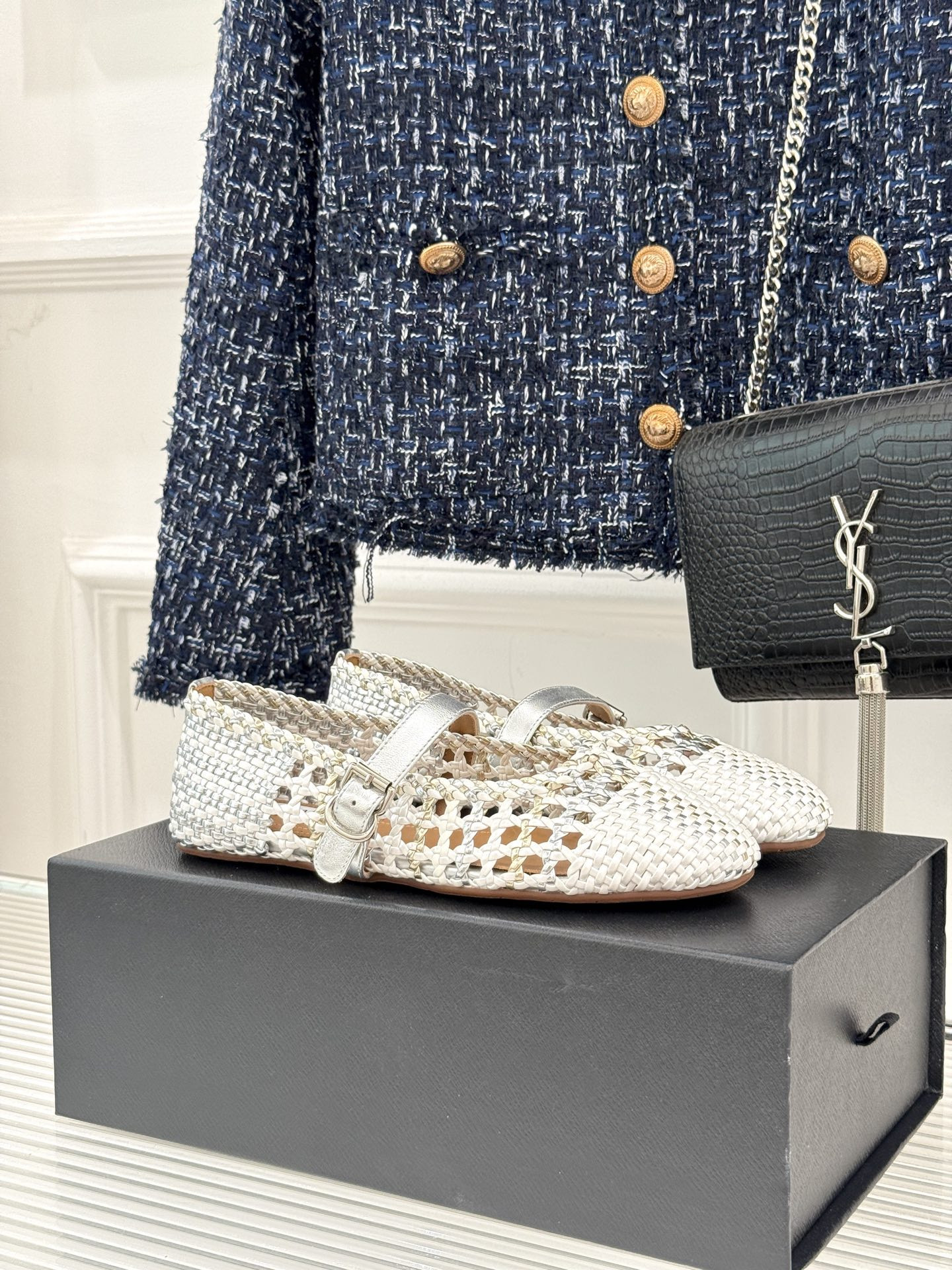 UA Alaïa Hollow Woven Mary Jane Flats(Customized Size 7-10 days production time)